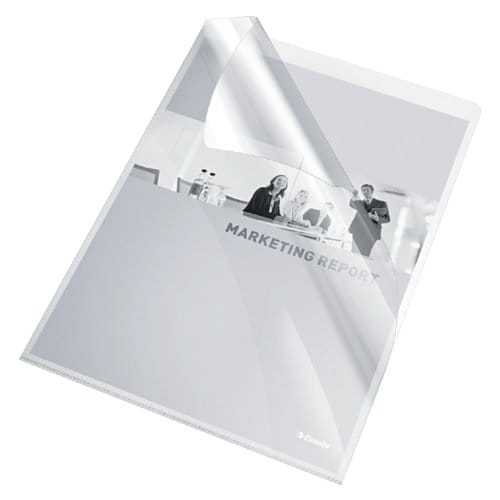 Insteekmap l-model esselte standaard copy safe 0.11mm pp a4 transparant 10 stuks