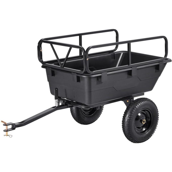 Kippertrailer 500 lbs 10 Cu. Ft Trekhaak Plastic Tuin ATV Trailer Kar