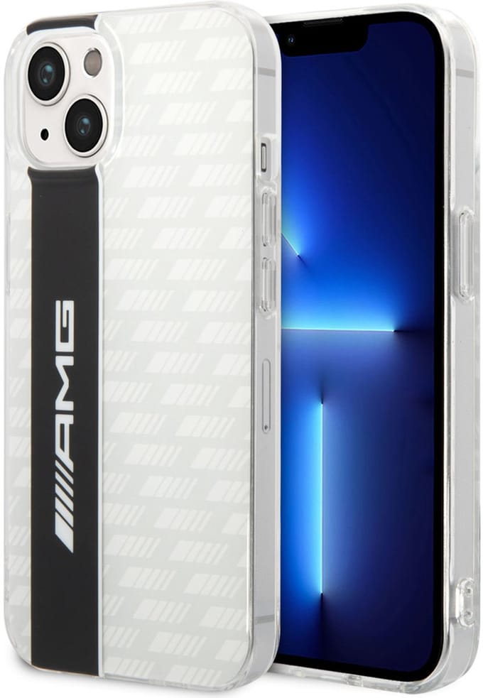 AMG Back cover - iPhone 14 - White - Schokabsorberend TPU - Draadloos Laden