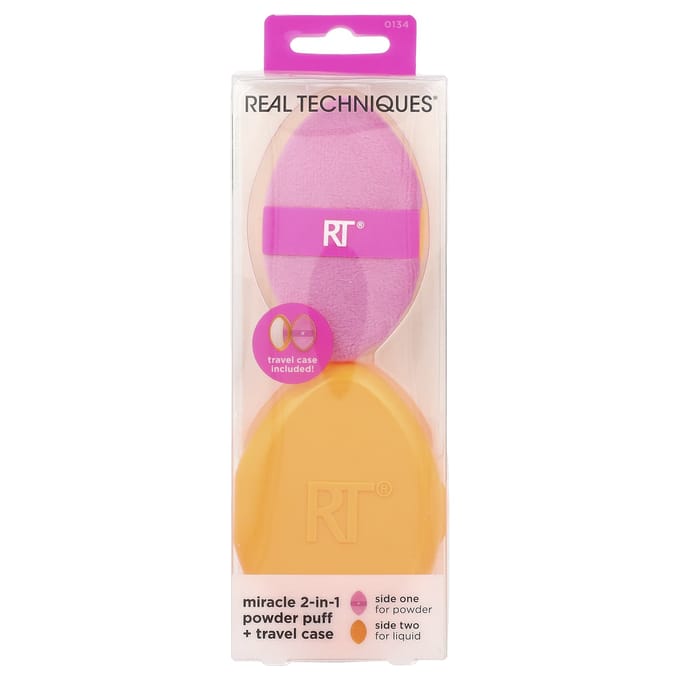 Wonder 2-in-1 Poederdonsje + Reisetui, 2-delige set pink