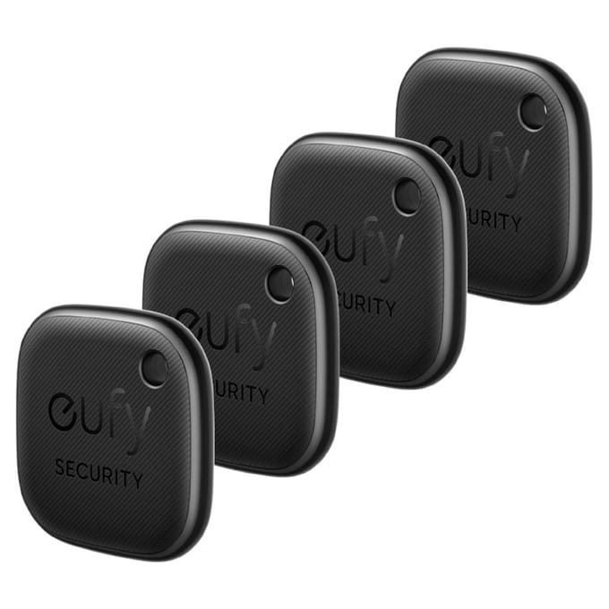 eufy Security - SmartTrack Link (Black, 4-Pack) - Android not supported - Works with Apple Find My (iOS only) - Key Finder - Bluetooth Tracker for Earbuds and Luggage