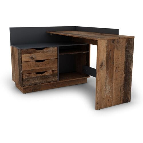 BYLIVING Bureau Belfast (oud hout / antraciet)