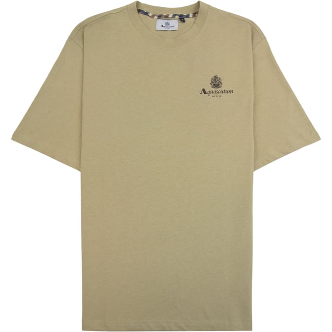 Aquascutum Active T-shirt Met Klein Logo, Beige