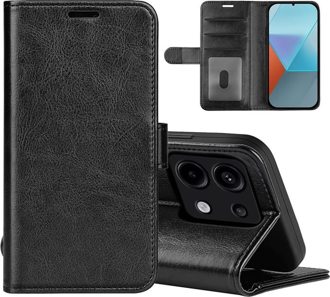 MobyDefend Hoesje - Geschikt voor Xiaomi Redmi Note 13 Pro 5G - Wallet Book Case (Sluiting Achterkant) - Zwart