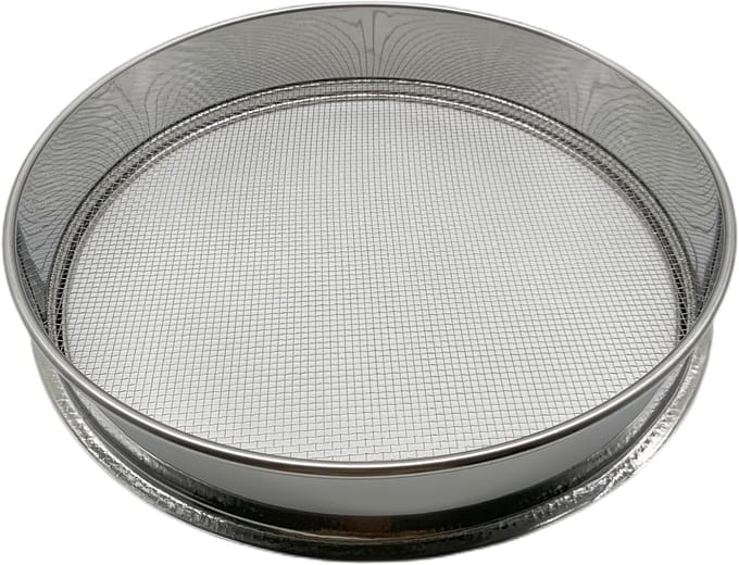 Tuinzeef Metaal - Compostzeef Aardezeef - Aarde Zeven - Fijn Vierkant Maas - 30 cm - Grijs