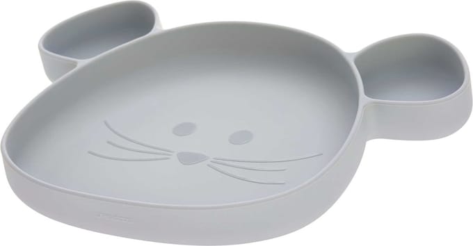 Lässig Section Plate Silicone - Little Chums Mouse Grey