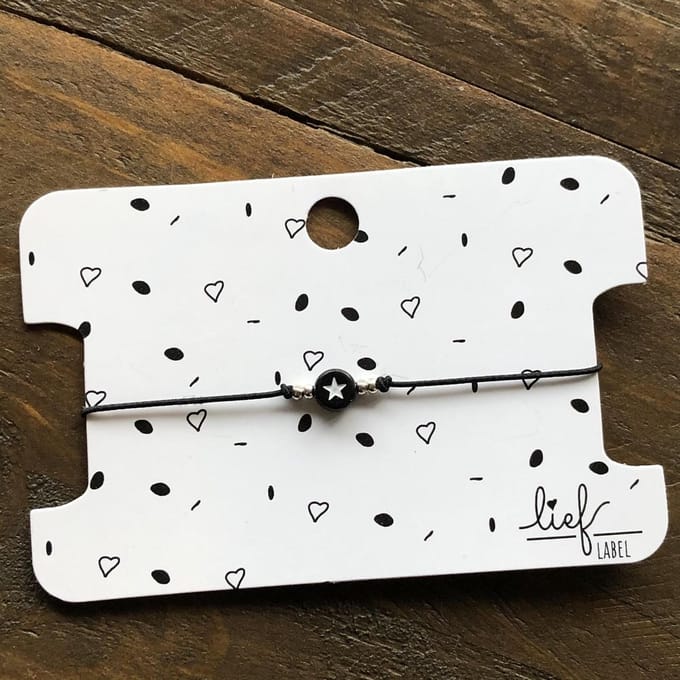 Armbandje zwart Ster