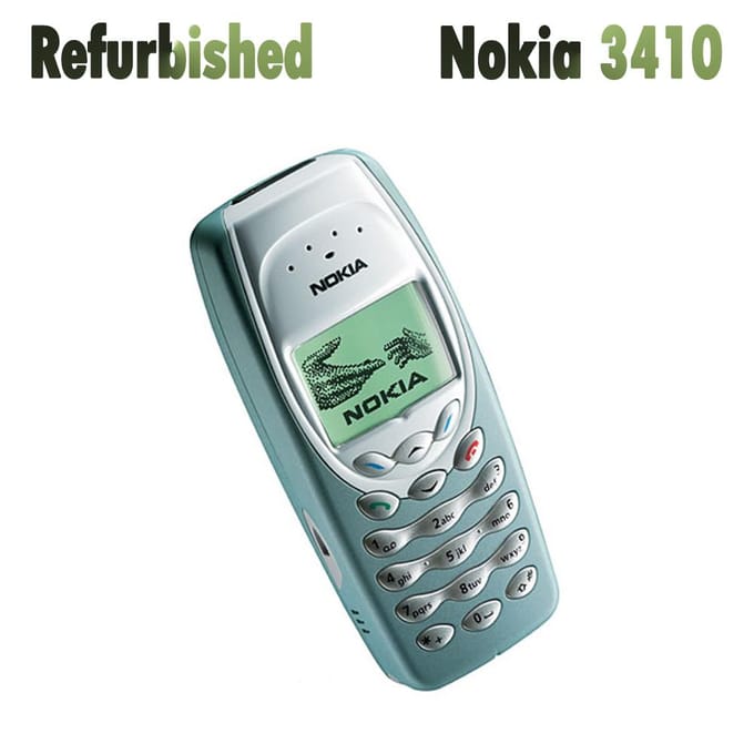 Téléphone Mobile Nokia Original 3410 Débloqué Remis à Neuf GSM 900 / 1800 Avec 1 SIM Simple Set vert