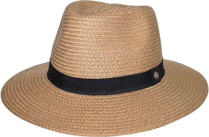 Braided Fedora – Strohoed Dames UV Werend UPF50+ - Maat: M-L: 58 cm - Bruin