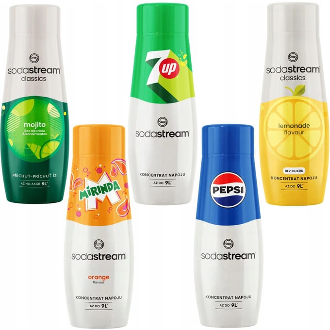 SodaStream - Syropen Set - Mojito - Mirinda - 7Up - Pepsi - Lipton Groene Thee