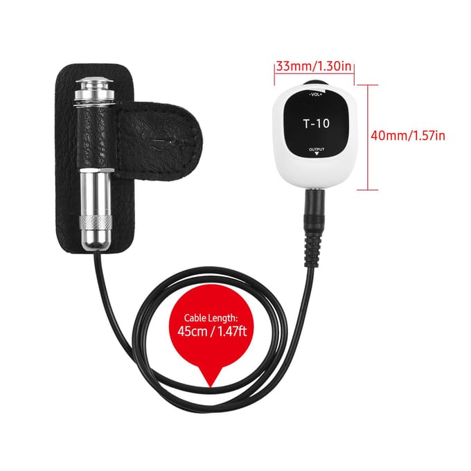 Piezo Pickup Universeel Geen boren Zelfklevende Pick-up 6,5 mm audio-interface voor luidspreker, T-10-03 black