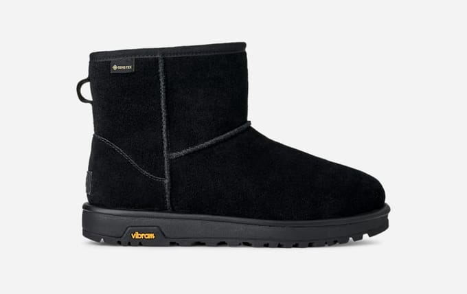 UGG® Classic Mini GTX for Women in Black, Size 8, Suede/Polyester/Wool