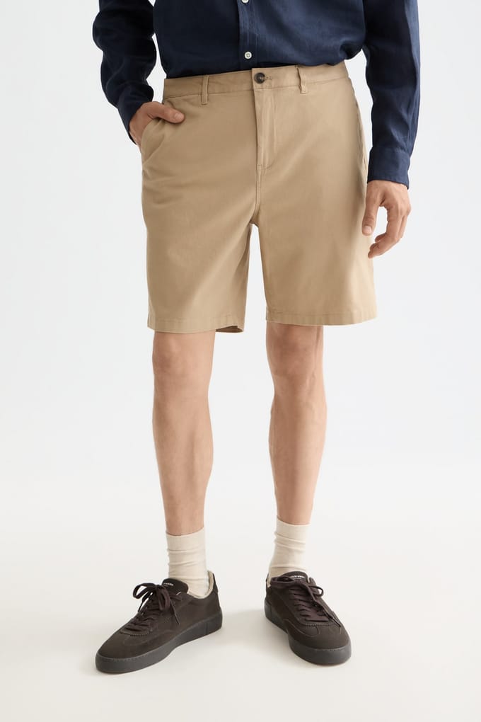 Scotch & Soda Stuart Cotton-blend Twill Regular-fit Short Sand Größe: W31 | Kurze Sporthosen Outlet | Herren | Braun