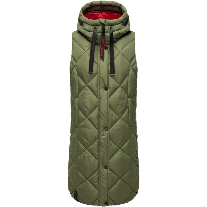 Navahoo lange dames bodywarmer Schnuckel – Modern & Met Capuchon