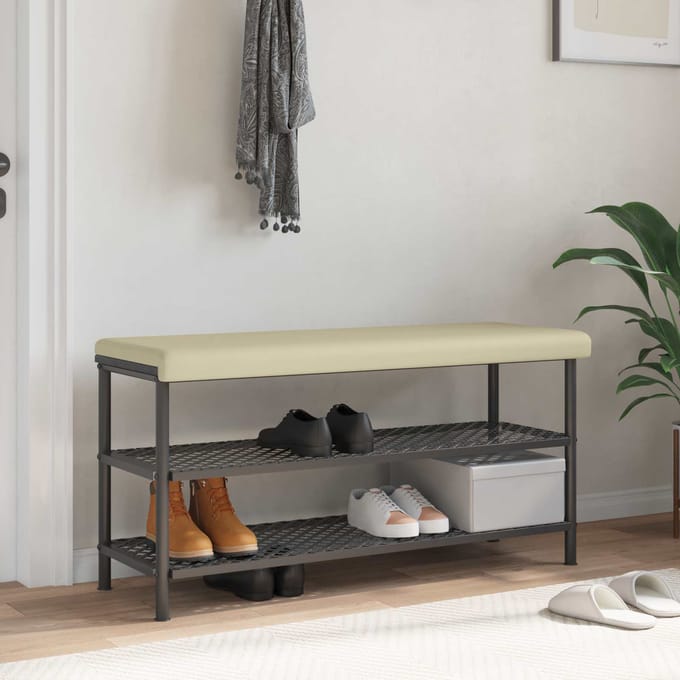 vidaXL - Bankkussen - Kunstleer - Crèmekleurig - Diepte - 35 - cm