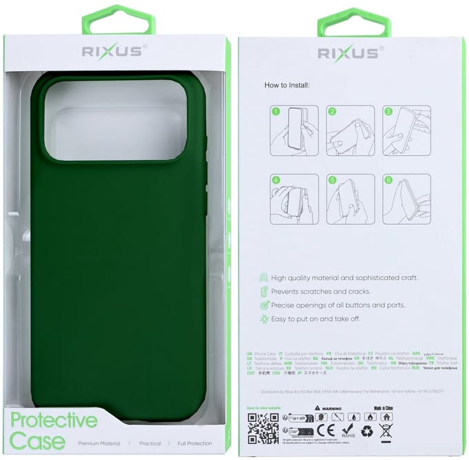 Rixus Soft TPU Phone Case With MagSafe For iPhone 17 Pro Max Dark Green
