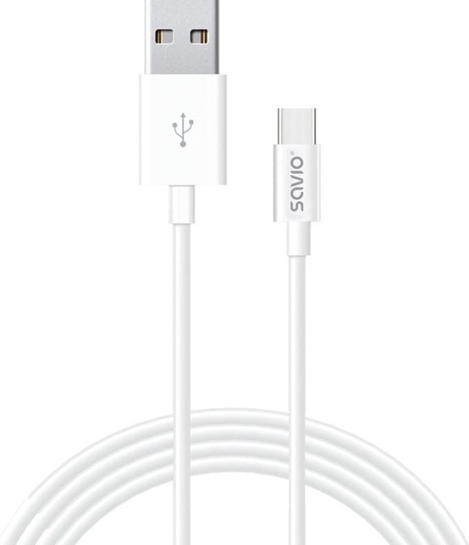 Savio CL-125 USB-kabel USB 2.0 1 m USB A USB C Wit