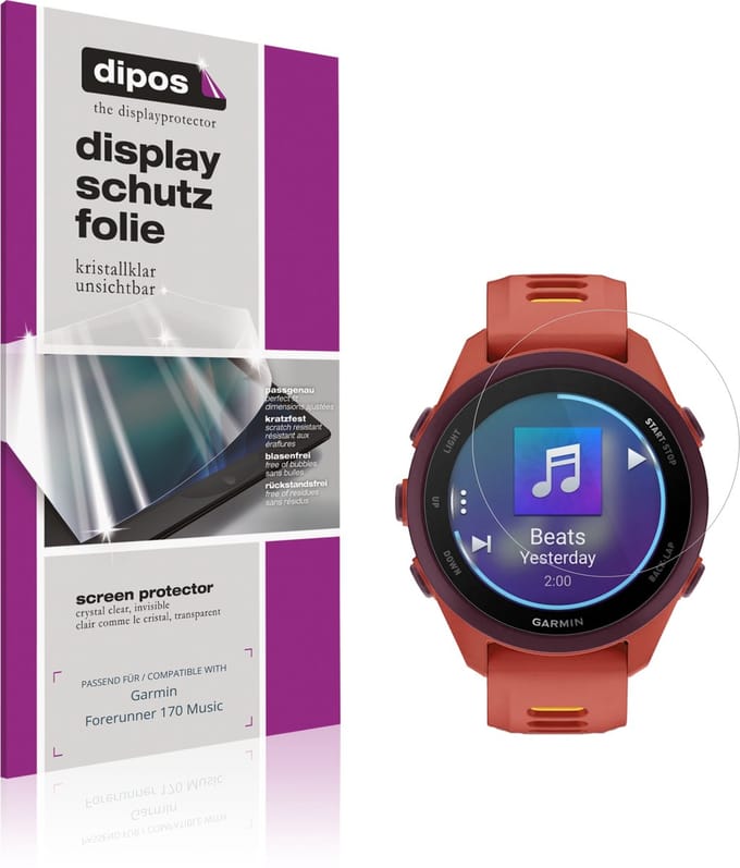 dipos – 6x Beschermfolie geschikt voor Garmin Forerunner 170 Music | Krasbestendige & heldere Screenprotector Ultra-Thin