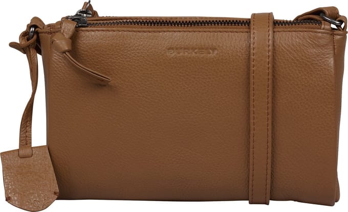 BURKELY Lush Lucy Dames Double Zip Crossbody - Cognac