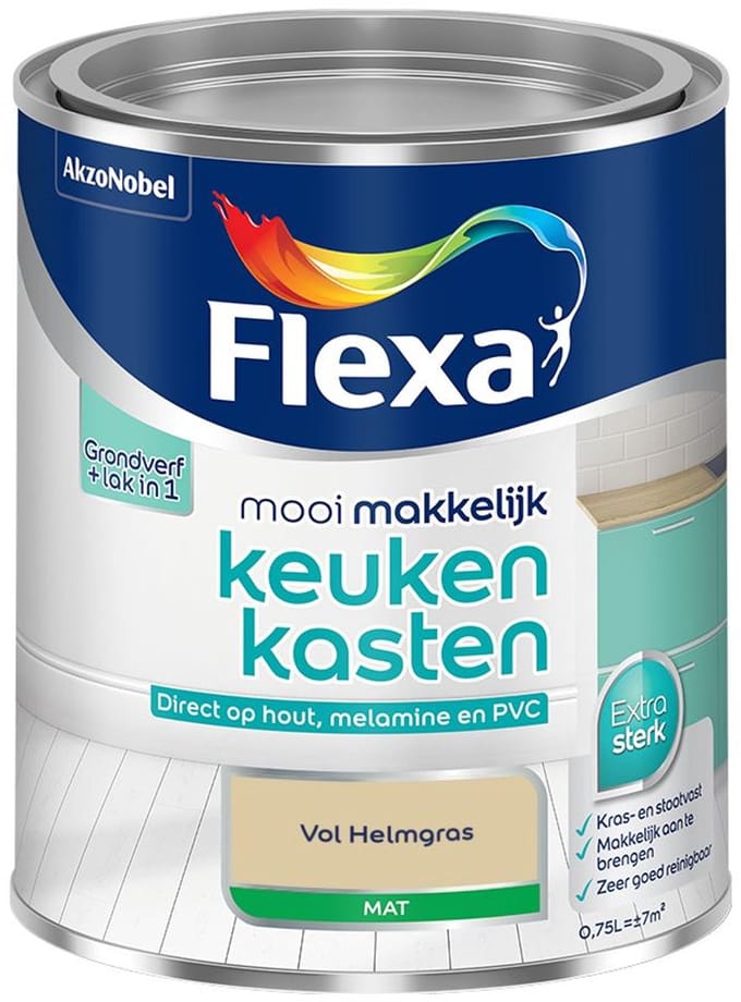 Flexa - Mooi Makkelijk Keukenkasten Mat - Vol Helmgras - Mengverf - 750 Ml