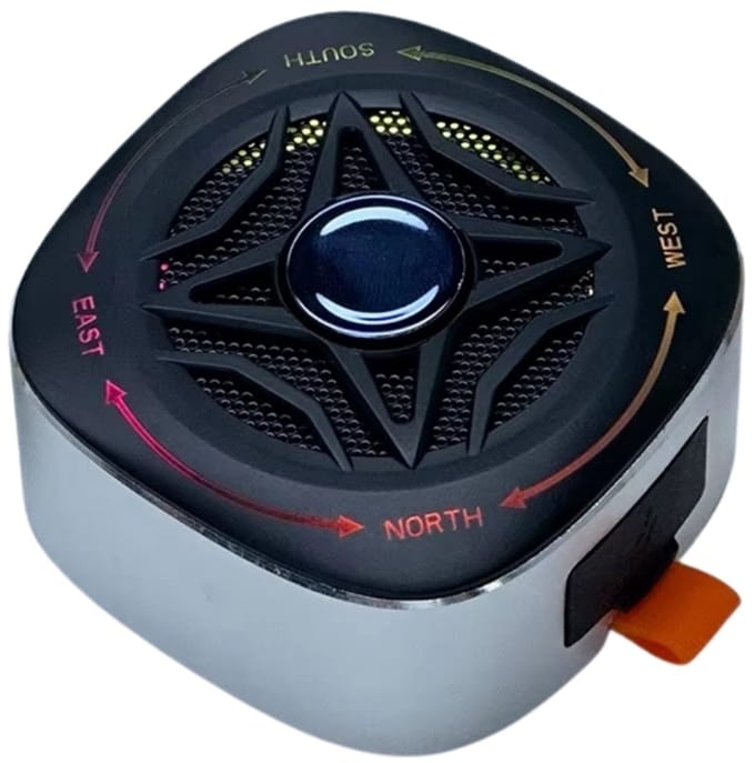 Fivesquare SpinWave Waterproof Speaker – Mini Bluetooth Speaker met Gyro-Spinner Design, RGB Licht, IPX7 & Bass/TWS Zilver V6