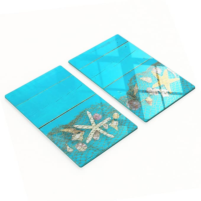 Multifunctionele decoratieve glazen borden in de vorm van zeesterrenschelpen, 2x30x52 cm