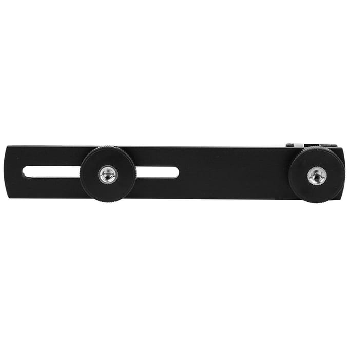 Aluminiumlegering Externe Flits Dubbele Kop Dwarsbalk Beugel Fotografische Apparatuur Accessoire black