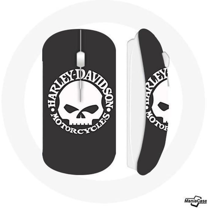 Draadloze Muis - Harley Davidson - Doodshoofd - Zwart - USB wifi - Compatibel Mac en PC