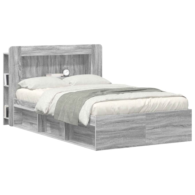 vidaXL - Hoofdeinde - Kast - met - opslag - Grijs - sonoma - Geconstrueerd - hout
