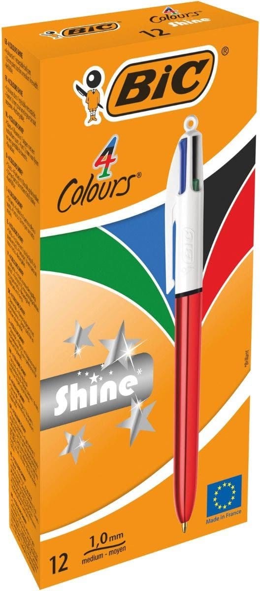 Pen Bic Shine Silver 12 Stuks