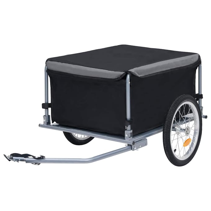 vidaXL - Fietstrailer - 65 - kg - zwart - en - grijs