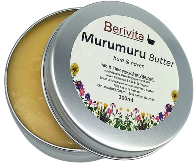 Murumuru Butter 100ml Blik - Pure, onbewerkte Muru Muru Boter - Koudgeperst - Huid & Haren