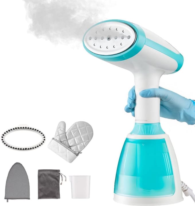 MKSS® Stomer Kleding - Steamer - Kledingstomer - Handstomer - Wit met Groen