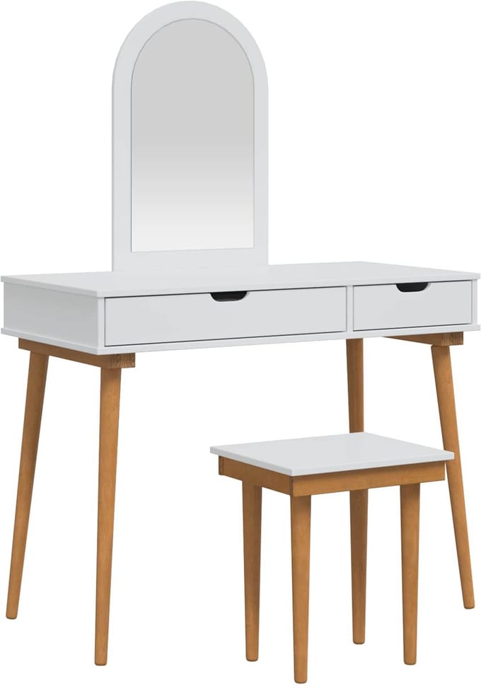 vidaXL - Kaptafelset - FAUSKE - 3 - st - Wit - 100 - x - 50 - x - 143 - cm