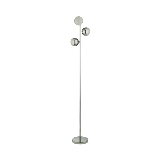 Searchlight LED vloerlamp Marbles, chroomkleurig, glas, 152 cm hoog