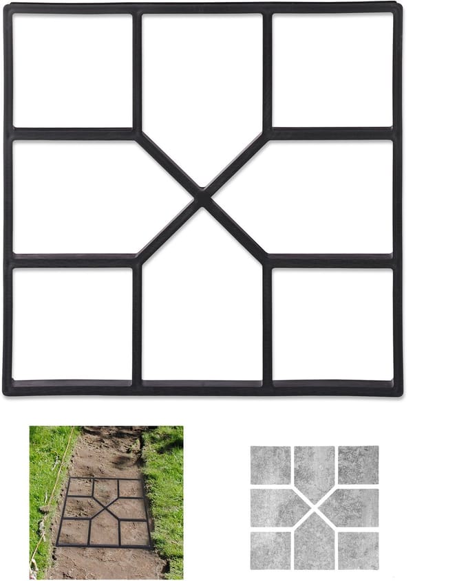 10x tuinpad mal - vierkant - stoeptegel betonvorm - 40 x 40 - tuinpadmal