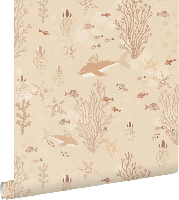 ESTAhome behang onderwaterwereld warm beige - 50 x 900 cm - 130930