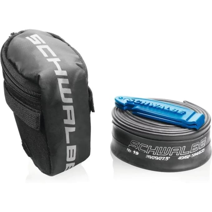 Fietszadeltas voor binnenband + 2 bandenlichters Schwalbe 27.5/29"