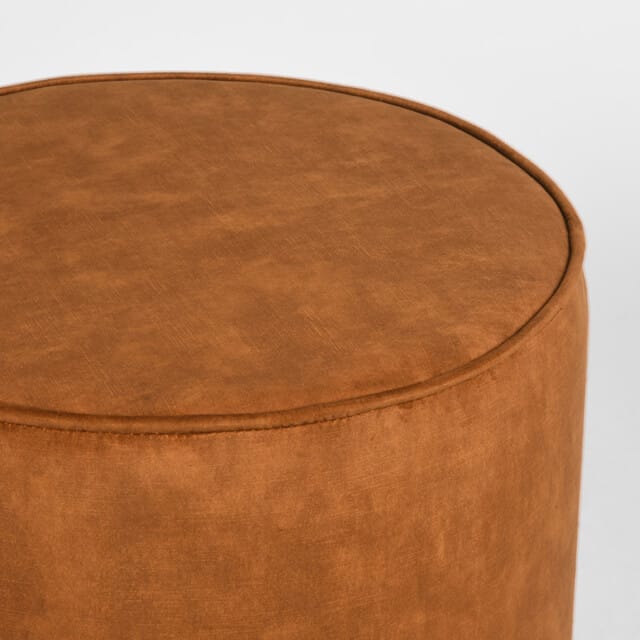 LABEL51 Tibo Poefs - Geel - Velvet - 55 cm - Rond - -