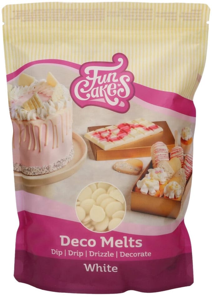 FunCakes Deco Melts Wit - 1kg - Smeltsnoep - Cupcake Decoratie - Lollies - Snoepjes