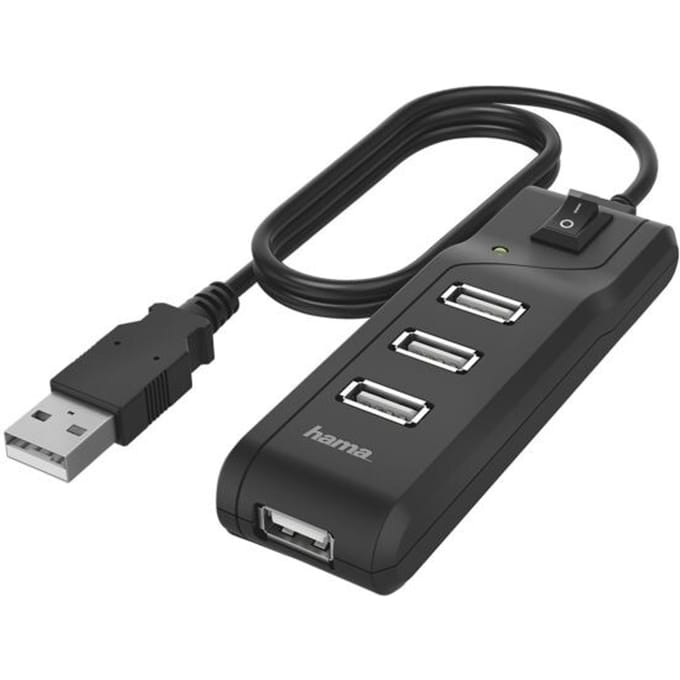 Hama USB hub 4 Ports USB 2.0 480 Mbit/s On/Off Schakelaar USB hub - USB 3.2