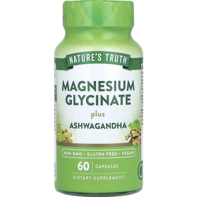 Nature's Truth, Magnesiumglycinaat Plus Ashwagandha, 60 Capsules