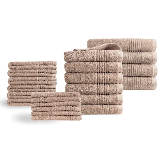PHLOX Supreme Handdoeken 22 delig set - Zware kwaliteit 600 g/m2 - Sand