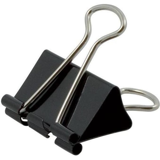 OFFICE products foldbackclip, zwart, 19 mm, doosje van 12 stuks 12 stuks
