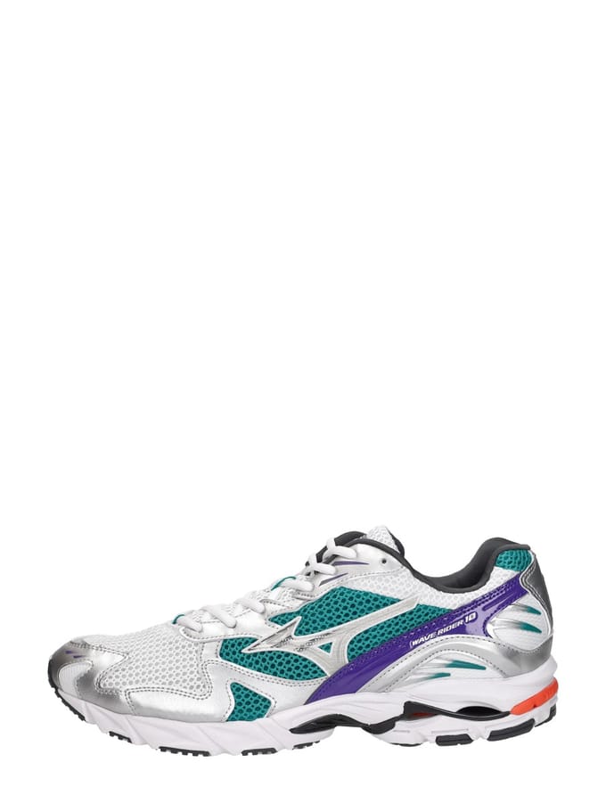 Mizuno Wave Rider 10 Sport Sneakers - Leatherlook - Heren - Wit - Maat 42