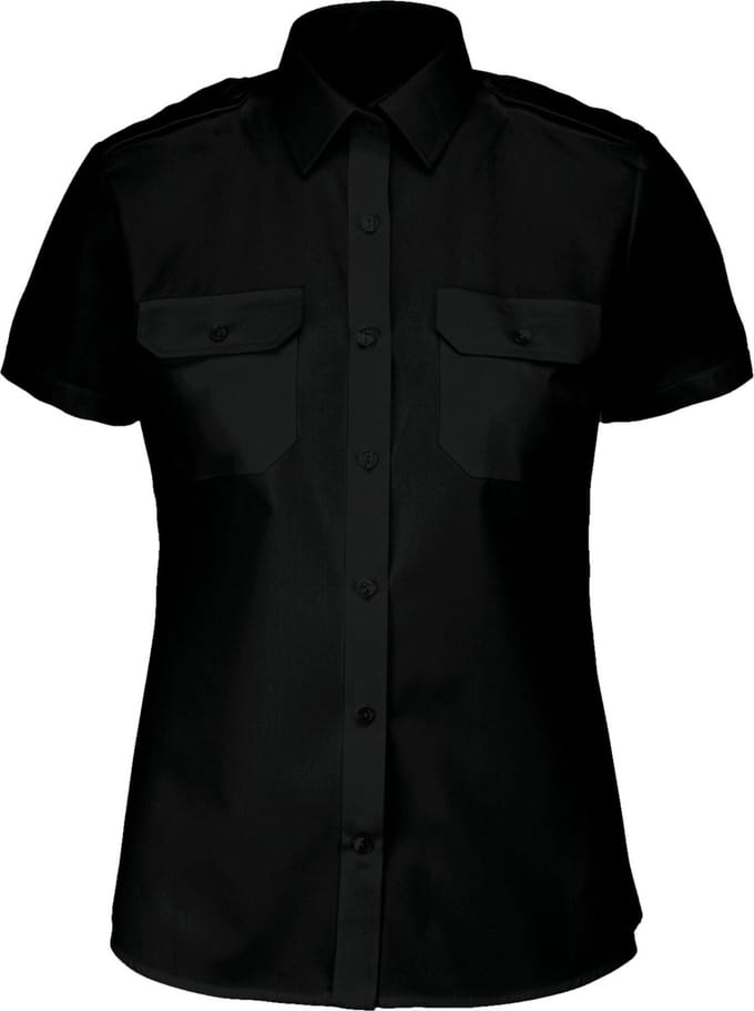 Kariban Damespilootoverhemd korte mouwen K504 - Black - L