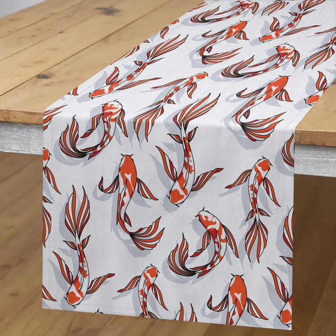 ABAKUHAUS Tafelloper – Koi-karper, 40x180 cm, zinoberrood/antraciet