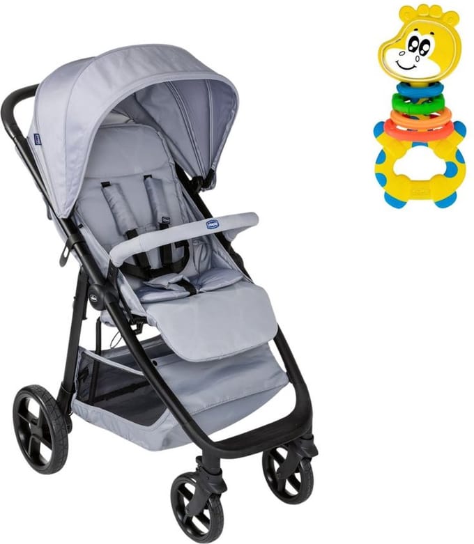 Chicco bundel - Buggy Multiride - Light Grey & Rammelaar - Multi-Activiteitsratel - Gilby de Giraffe