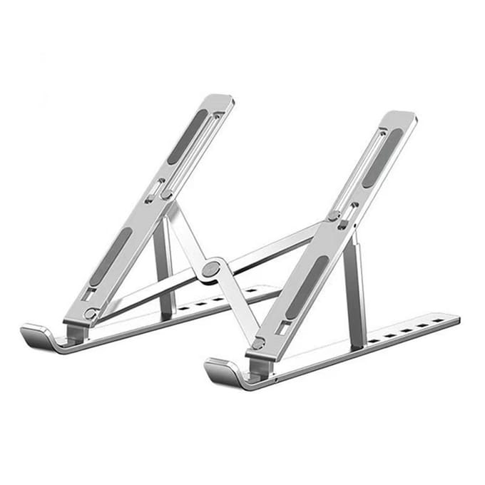 Support pliable et réglable pour ordinateur portable, en alliage d'aluminium, support de levage et de refroidissement, vente en gros argenté