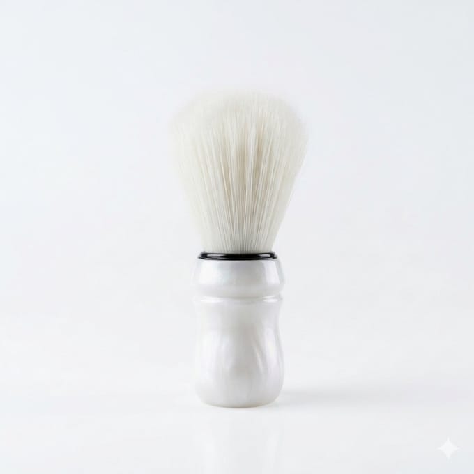 Ameca Synthetische Scheerkwast Wit - Vegan - Zachte Polyester Haren - Sneldrogend